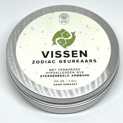 Zodiac geurkaars met stainless steel armband ketting - Vissen - Pisces 2